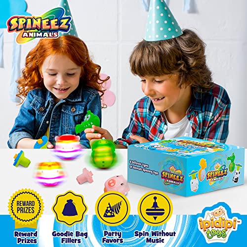 IPIDIPI TOYS Light Up Spinning Tops for Kids - 8 Pack Animal Light Up Spinner Toy - Gift Bag Toys for Kids Party Favors, Stocking Stuffers, School Prize Box Toys, Birthday Goodie Bag Fillers - Thumbnail 4