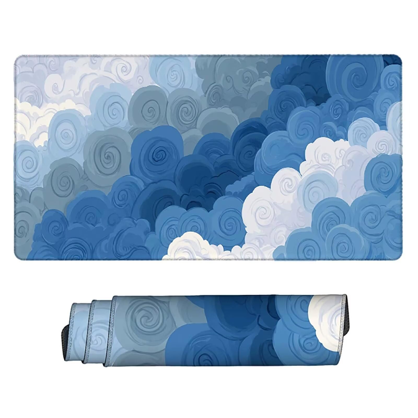 Tappetino Mouse XXL 1000x500mm Blu Mousepad Astratto Tappetino Scrivania Grande, con base in Gomma Antiscivolo, Impermeabile Sottomano Scrivania, Computer, Ufficio, Accessori Gaming Mouse Pad 5-3754k