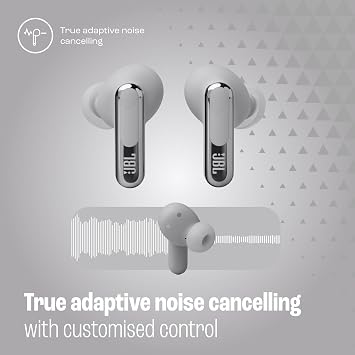 JBL Live Beam 3, Kablosuz Kulakiçi Kulaklık, Silver