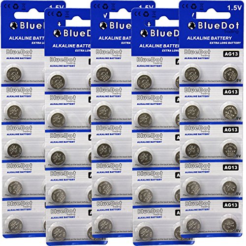 BlueDot Trading AG13 LR44 Button Cell Battery, 50 Count