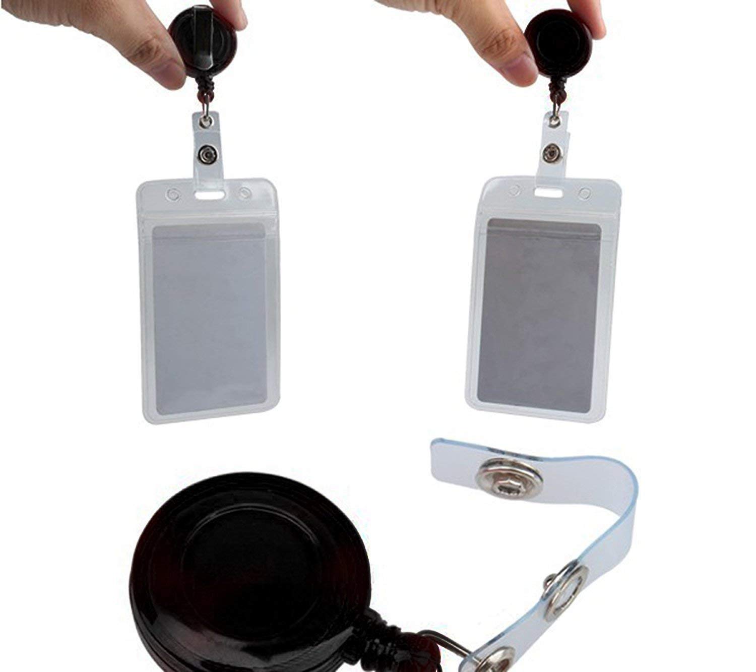 ANG Round Shape Retractable yo-yo Clip for id Card Holder (Pack of 5) β (Black or Blue) 3