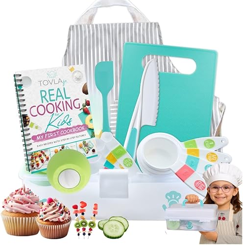 TOVLA JR. Juego de cocina real para niños  Herramientas de cocina para niños de 5 a 12 años  Kit de cocina para principiantes inspirado en