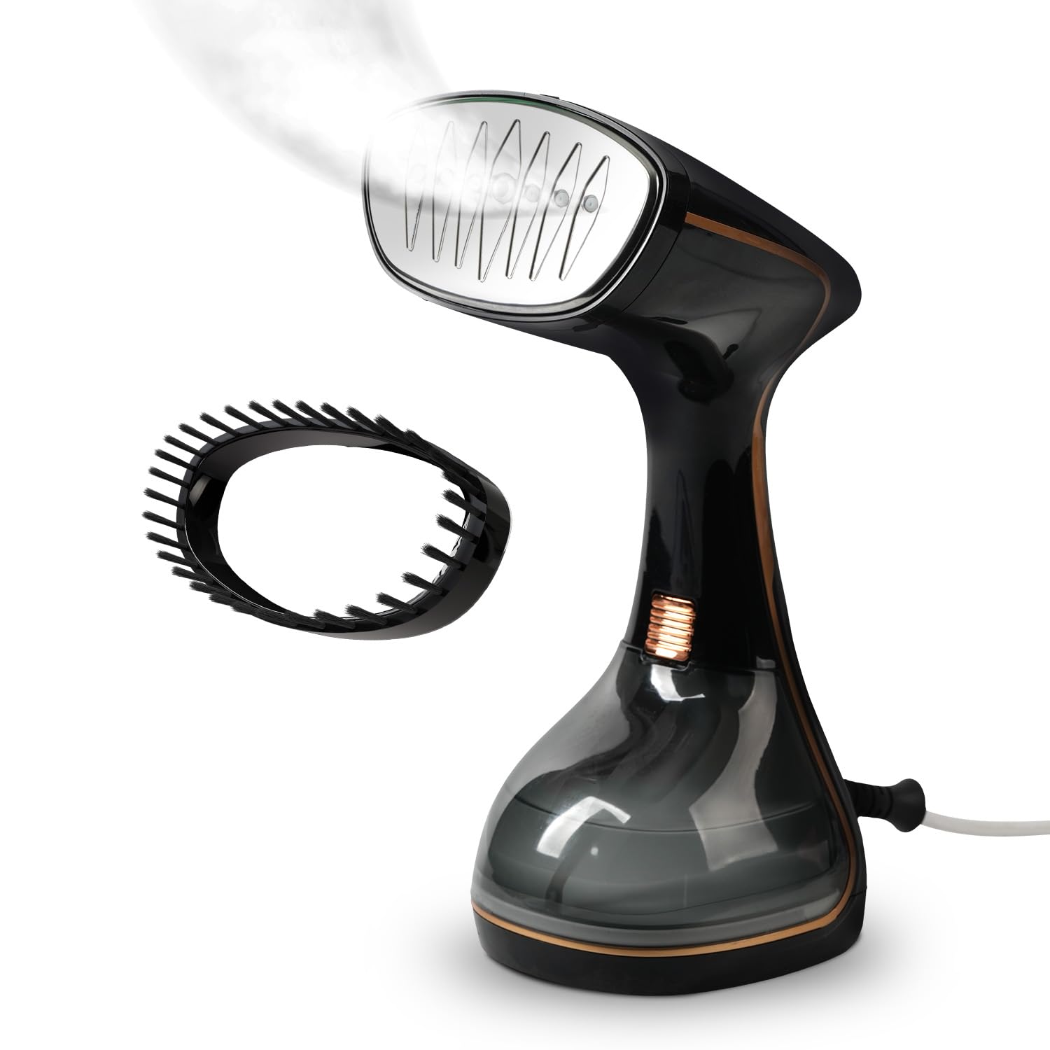 Vaporizador de ropa portátil HubiCare TurboSteam de 1500 W, 3 niveles de vapor, 320 ml de gran capacidad, vapor penetrante potente, calentamiento rápido de 20 s, plancha de vapor, quita arrugas con cepillo.