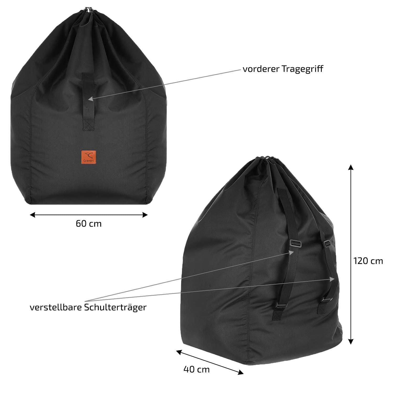 Buggy Transporttasche | Reise Schutzhülle Tasche für Kinderwagen Buggy mit Rucksackfunktion, zusammenfaltbar + extra strapazierfähig & reißfest