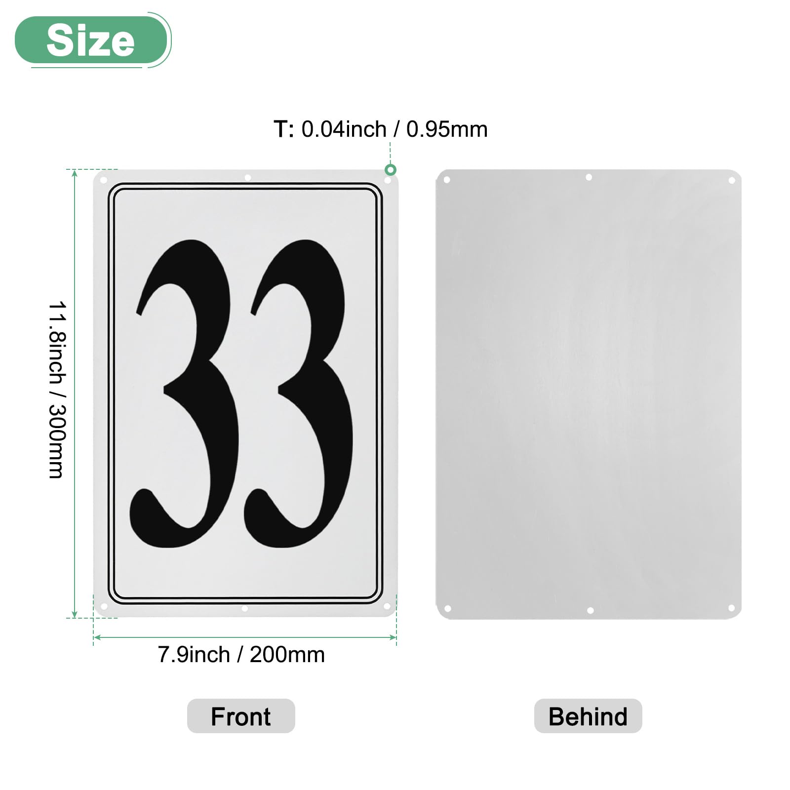 M METERXITY Aluminum Number Sign 33, 11.8 Inch House Numbers and Metal Letters, Parking Spot Letter Signs - Image 3