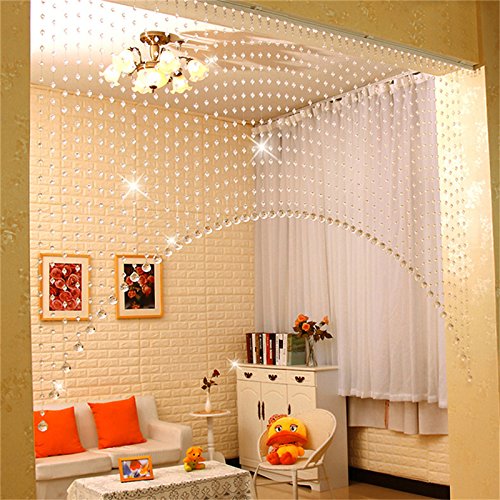 Crystomist CM 20 Lines 100% Glass Drops, Acrylic Bead, Strings Hanging Crystal Curtain 20 Strings Suitable to 3 to 4 Feet Width 2