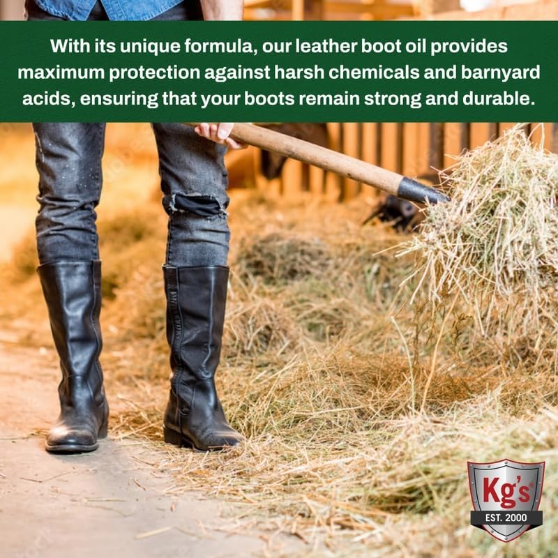 Miniatura 6 de Kg's Kg-Xtreme - Aceite impermeabilizante para cuero Farm-Ranch & Sport - Tratamiento de aceite, a prueba de ácidos, protege y restaura todo tipo de