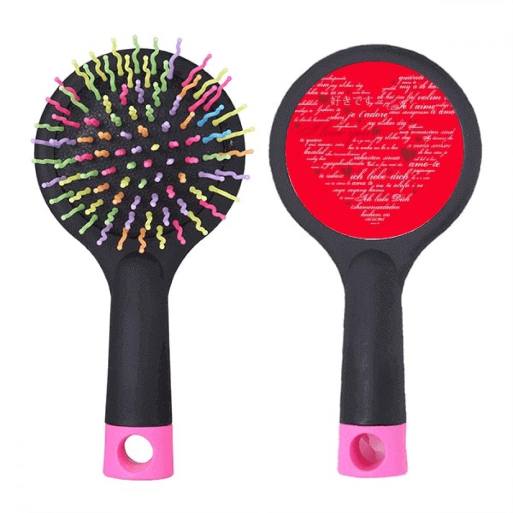 Brosse à cheveux démêlante Saint-Valentin idée cadeau romantique cœur