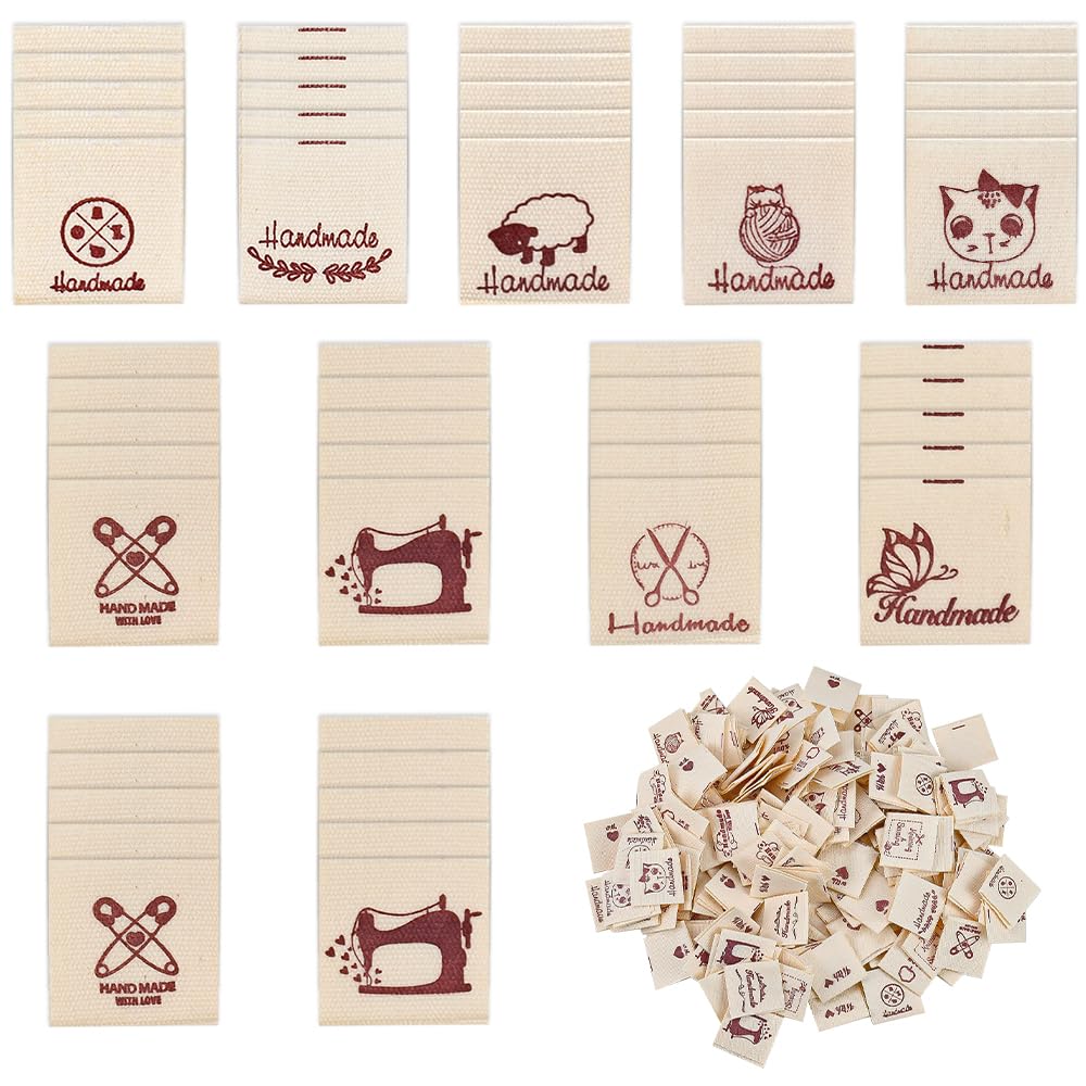 MININUSI 220pcs Etiquetas Para Ropa Personalizadas para Coser Etiquetas Ropa Coser Hecho a Mano etiquetas algodón logotipo personalizado Etiquetas Textiles Etiquetas de Tela para Costura Manualidades