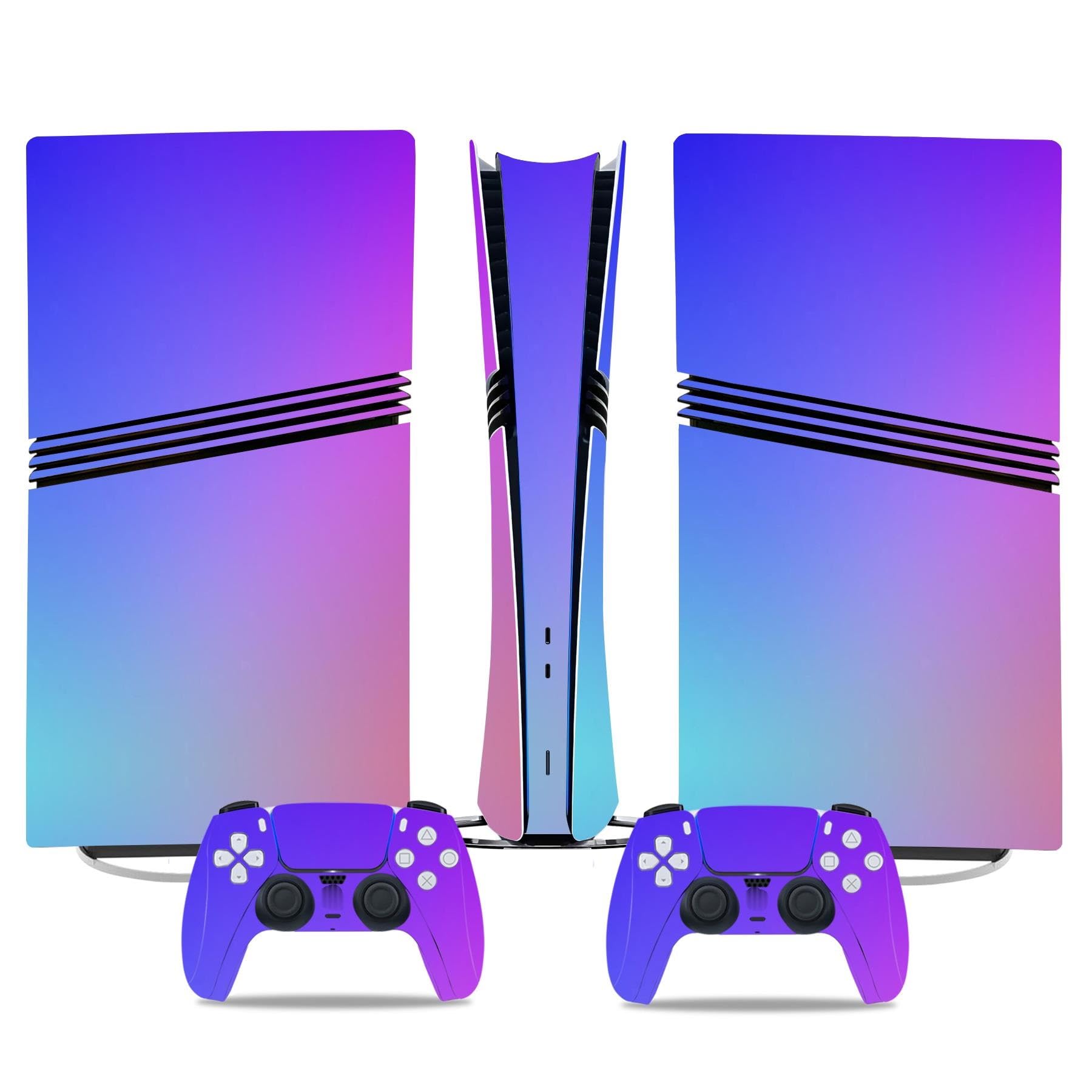 Kratzfest Für PS5 Pro Skin Disc Edition & Für PS5 Pro Skin Digital Edition Konsole Und Controller Vinyl Cover Skins Wraps Kratzfest Kompatibel 86580 Keine Schaumbildung(Disc Version)