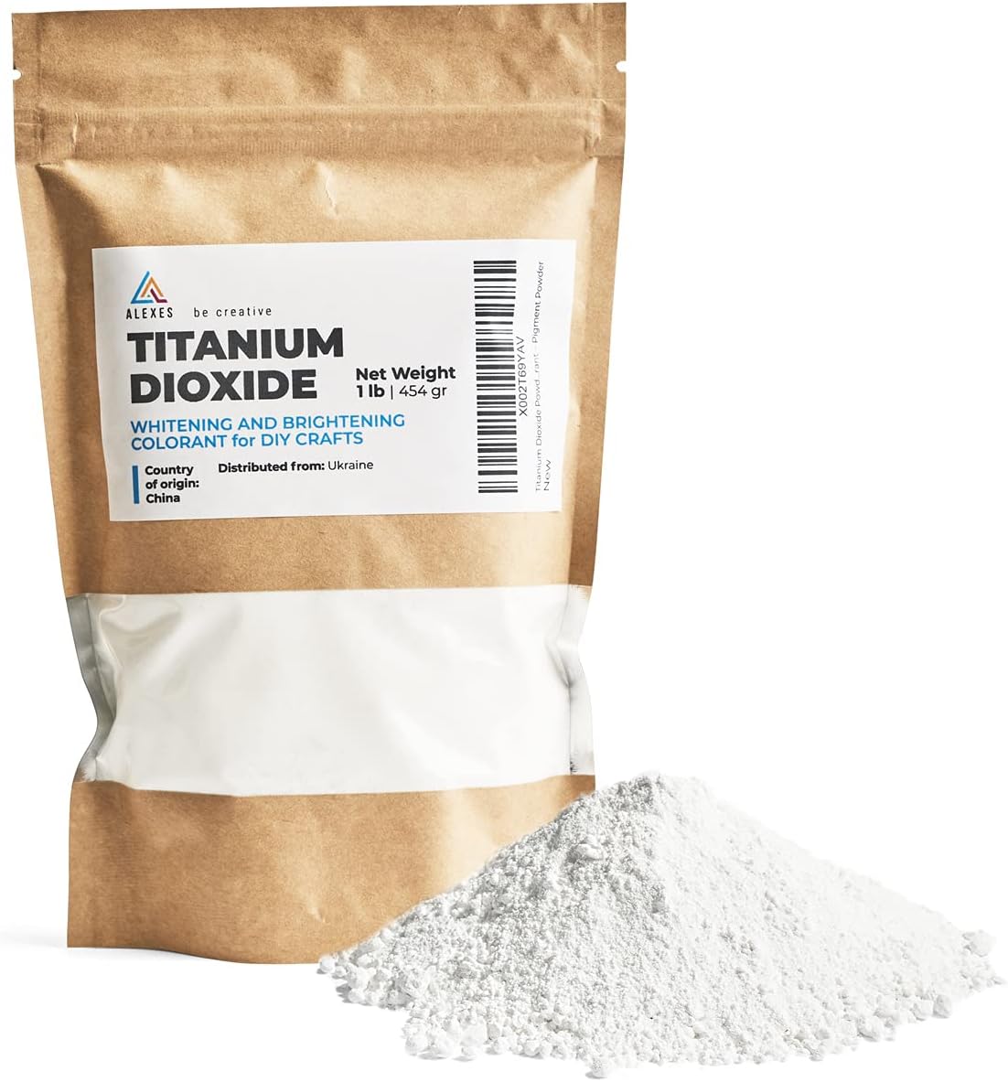 ALEXES Titanium Dioxide 1 Lb - Pure Titanium Dioxide for Soap - Whitening Colorant for DIY and Crafts - Titanium Dioxide for Soap Making - Titanium Dioxide Powder