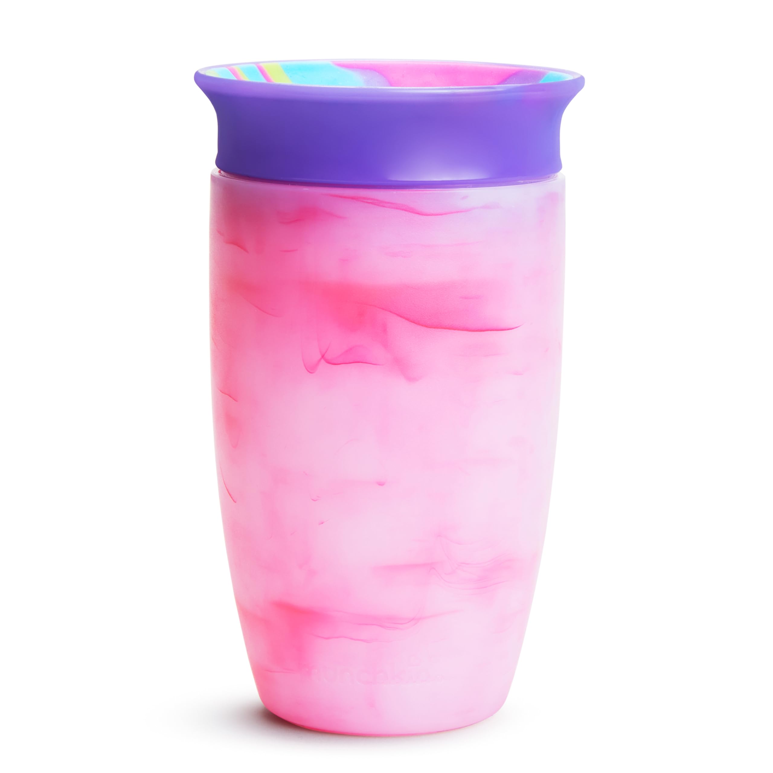 Munchkin Sippy Cups for Toddlers 1-3, Spill Proof Miracle 360 Cup, 10 Ounce, Tie Dye, Pink