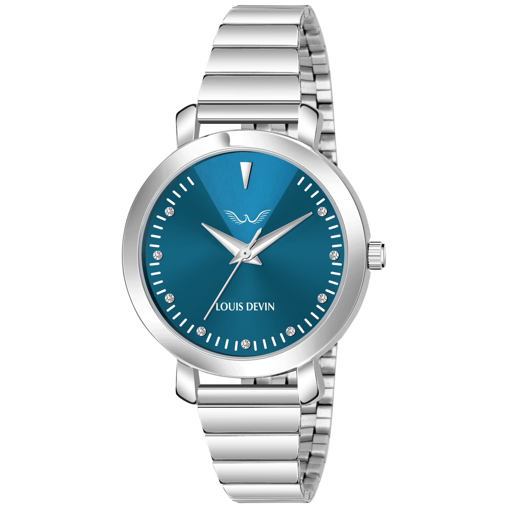LOUIS DEVIN Stainless Steel Chain Analog Wrist Watch for Women (Blue Dial) | LD-ZL169-BLU (B0BZJN81D4) Amazon Price History, Amazon Price Tracker