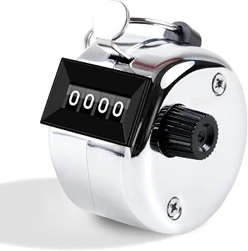 Hand Tally Counter 4-Digit Mechanical Palm Number Clicker with Finger Ring