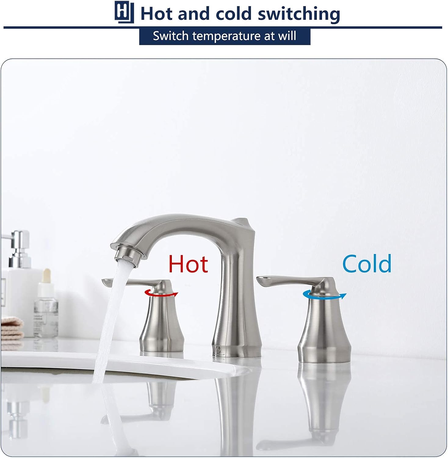 🔥 Cаѕhbасk uр tо 70% HOMELODY Widespread 8 Inch Bathroom Faucet Lead-Free Lavatory Faucet with Pop Up Drain and Supply Hose, Brushed Nickel