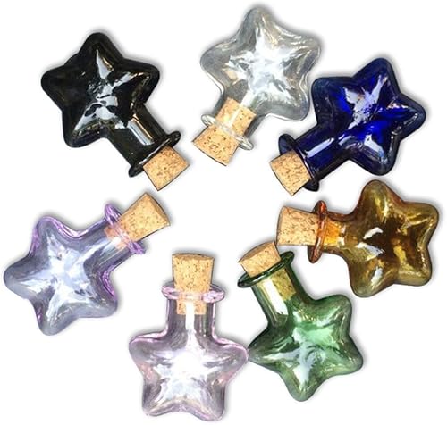 Miniatura 2 de TAI DIAN Mini botellas de corcho de vidrio de color diminuto, frasco de estrella de cinco puntas, colgantes para bricolaje, manualidades, proyectos,