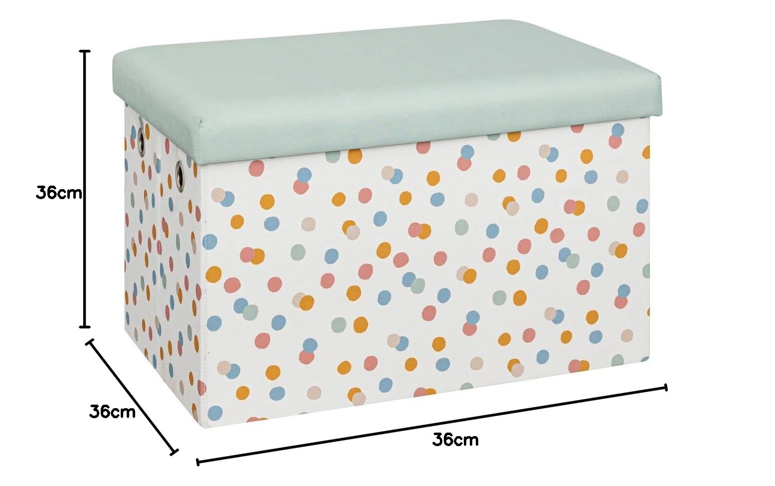 Puf plegable de almacenamiento Enio azul 57x36cm