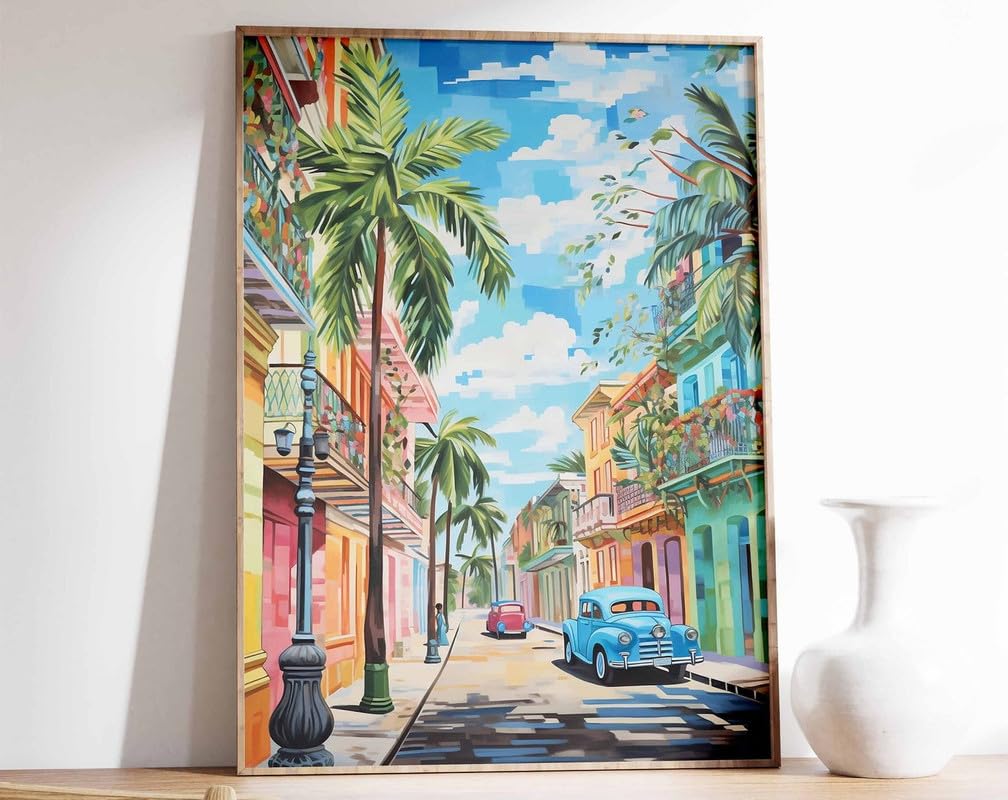 Affiche voyage Havana pour salon et décoration murale tropicale rétro - 8