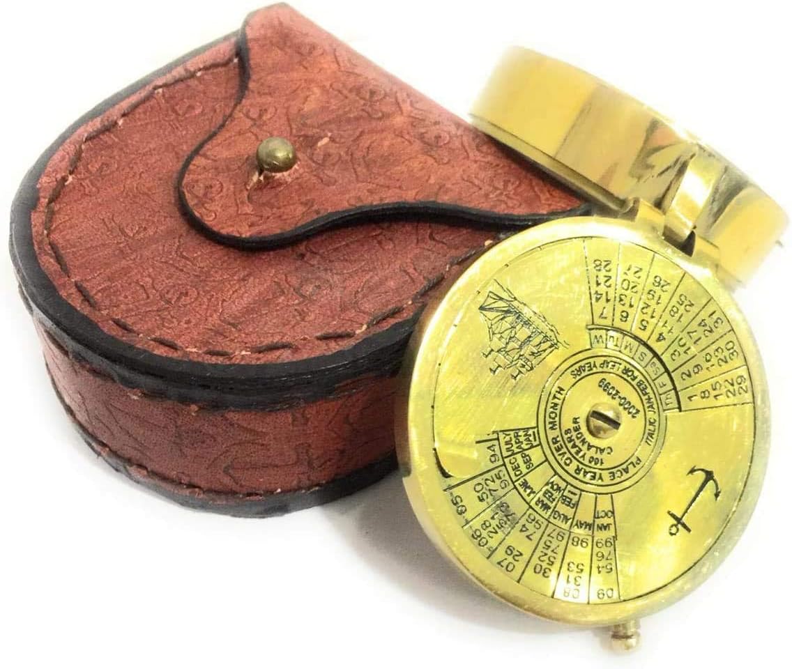 Nautical Solid Compass 100 Years Calendar Compass Marine Pocket Compass Camping, Hiking, Graduation, Baptism, Confirmation Day Gift