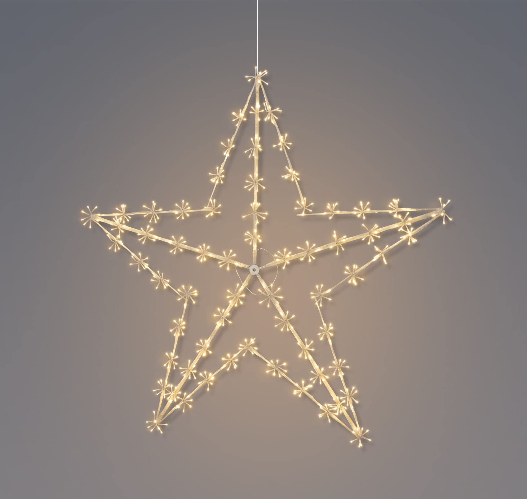 Spetebo Decoratieve kerstster met 120 warmwitte leds, 58 x 58 cm, kerstdecoratie voor binnen en buiten, om op te hangen Spetebo Decoratieve kerstster met 120 warmwitte leds, 58 x 58 cm, kerstdecoratie voor binnen en buiten, om op te hangen