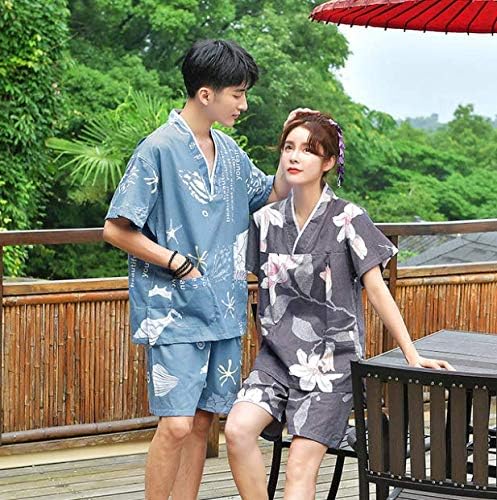 Sadall 甚平 レディース 和柄 浴衣柄 お部屋着 パジャマ おうちで甚平 上下セット ルームウェア 涼しい 綿100