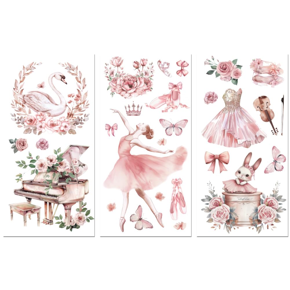 Peacoblue Rub on Transfer Decals for Furniture Crafts Ballet 6"x12"
