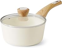 SENSARTE Ceramic Nonstick Saucepan with Lid, 1.5 Quart Small Sauce Pot, PFOA/PTFE/PFAS-Free, Induction Compatible, Stay-Cool Handle