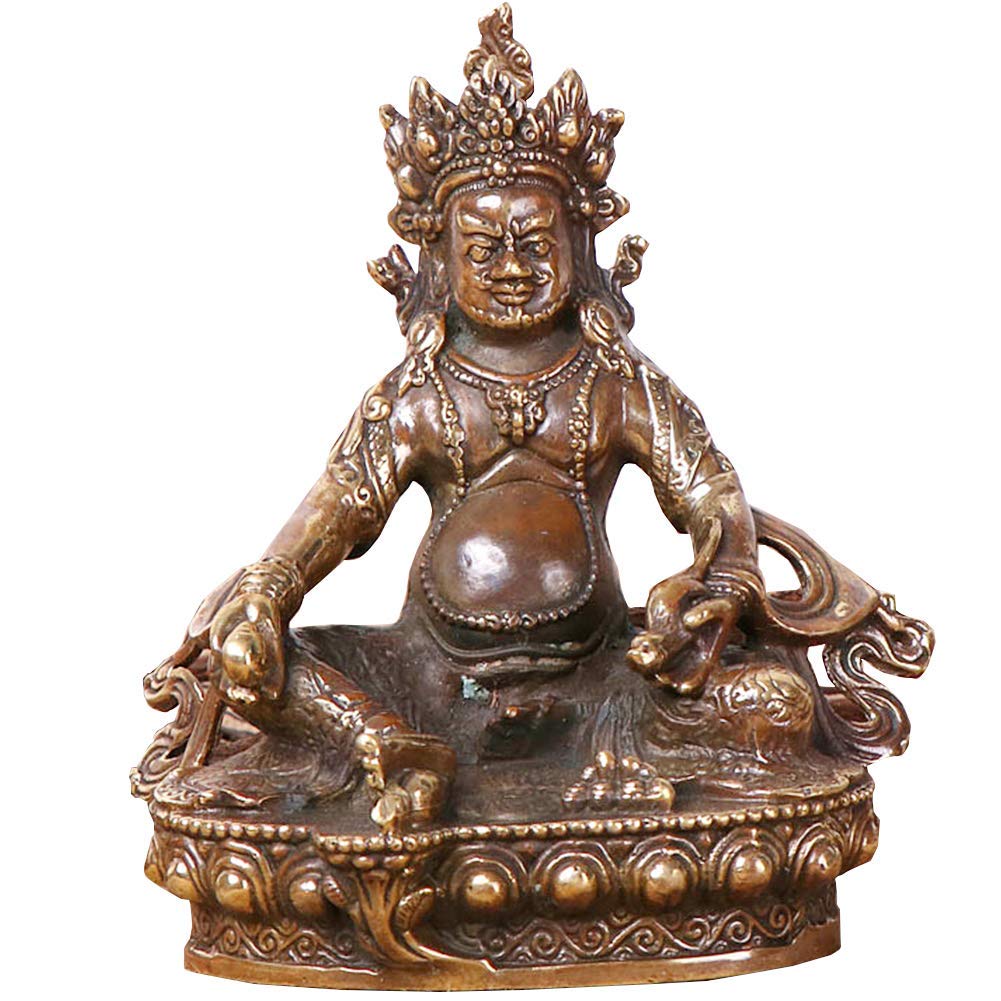 YNIYUJKL Feng Shui Ornaments Brass Statue Ornament God Of Wealth Indian Buddha Figurines Sculpture Prosperity Home Office Decoration Gift