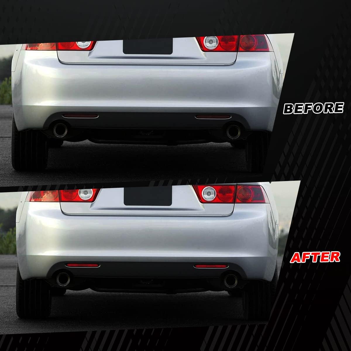 Rear Bumper Reflector Lights For Acura TSX,Honda Accord 2004-2008, Honda CR-V 2005-2006, Honda Element 2009-2011, Honda Odyssey 2007-2008 Tail Light Driving Brake Light-Grain