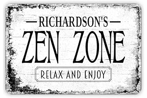 8" x 12" Personalized Zen Zone Metal Sign