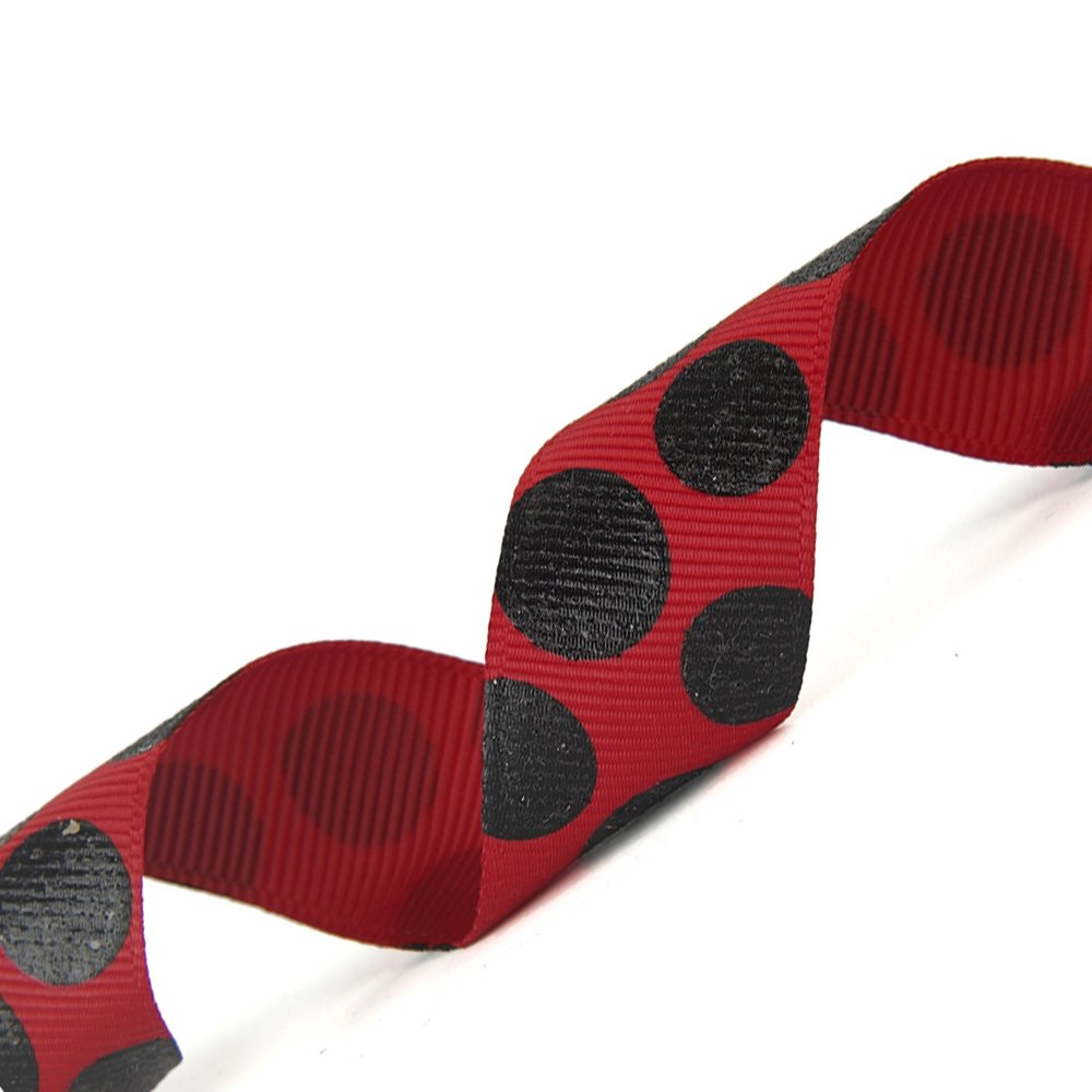 Ruban gros-grain à pois pour décorations de fêtes et emballages cadeaux élégants de 20 yards