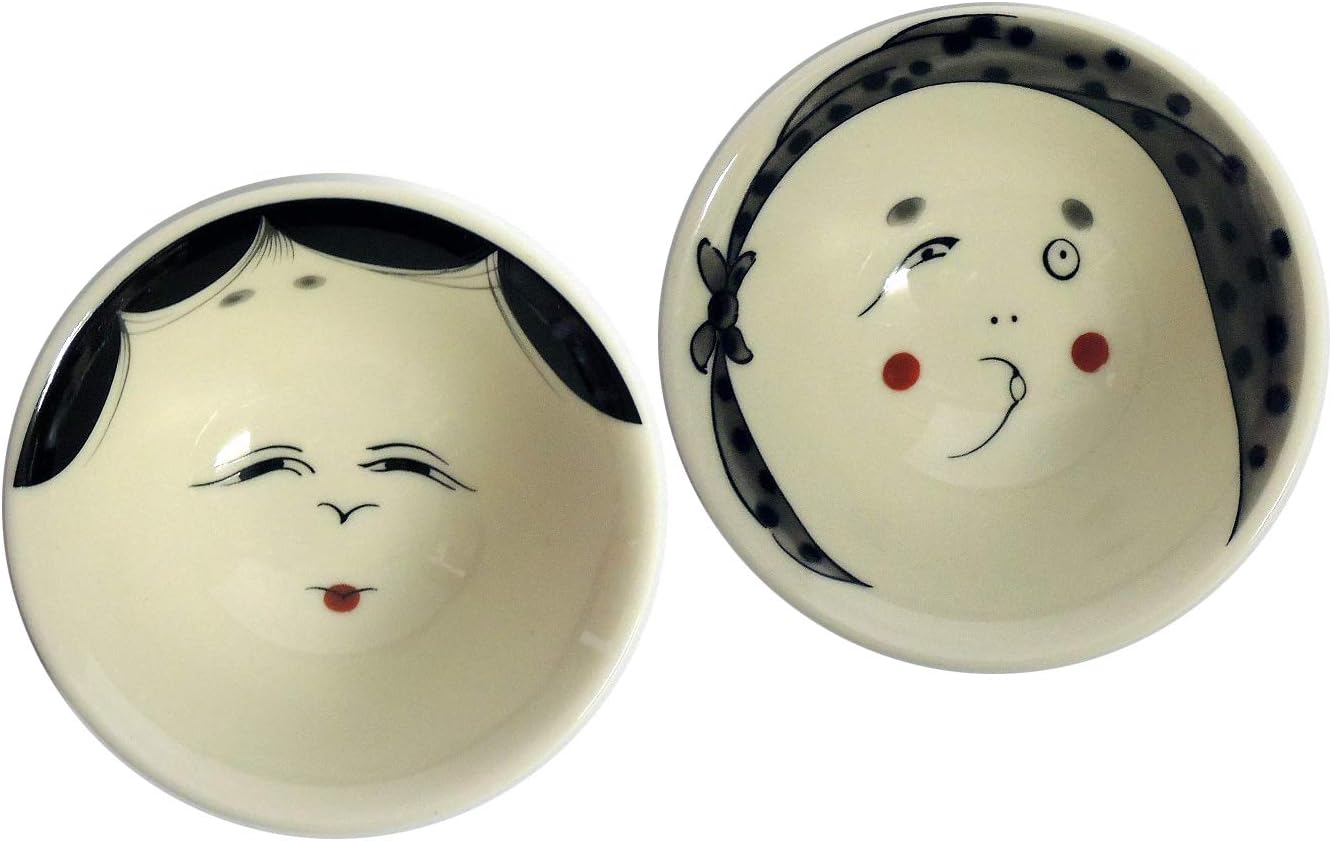 おかめ ひょっとこ 平盃セット 日本製 美濃焼 Faz Co Zm おかめ ひょっとこ 平盃セット 日本製 美濃焼 Faz Co Zm