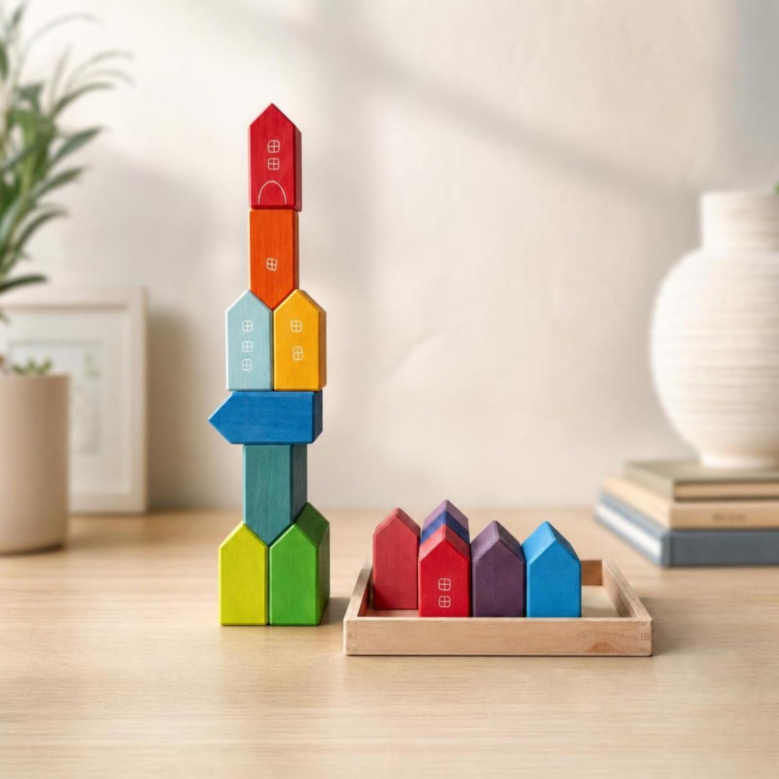 Juego Construcción con Banja Clásico Bloques Construcción Casas Seguro Pequeña Casa para, Guarría