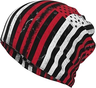 Half Austria America Inside USA Flag Multifunctional Slouchy Beanie Hat, Soft Stretch Skull Cap for Men & Women12 Black