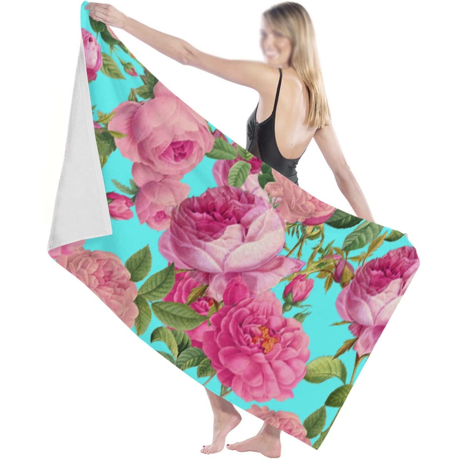 Vintage Rose Pattern Beach Towel Quick Dry Microfiber Towel Beach Blanket for Adults Outdoor Picnic Blanket (Color : A, Size : 70x140cm) (A 70x140cm)