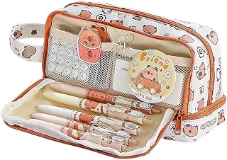 PRIME DEALS Canvas Premium Pencil Case Hang able 6 Layer with 3 Compartment Cute Aesthetic Pencil Case for Girls Large Cap... Price In India