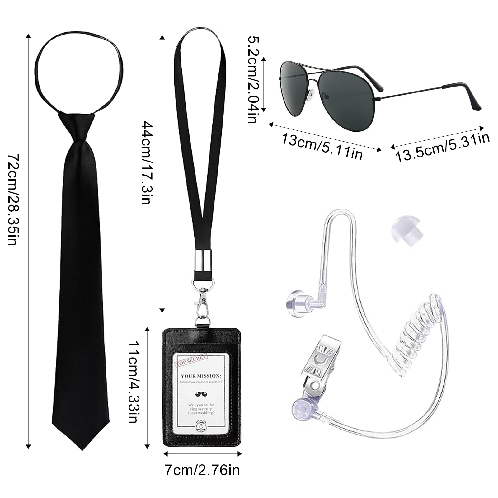 SEFIRST 10 Pcs Agent Costume Accessories Set, Men in Black Costume Accessories - Image 2