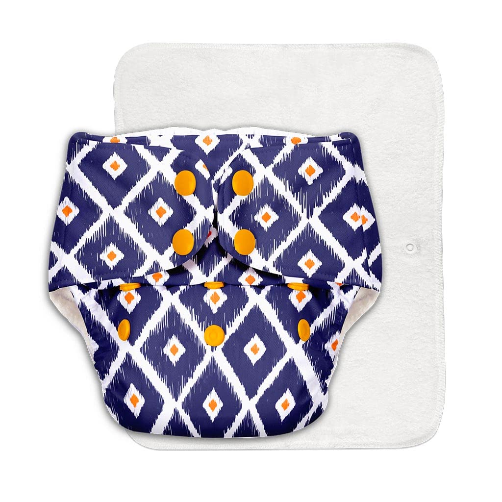 Superbottoms Basic Leakage-proof advanced cloth diapers for babies, High Absorbent 100% cotton 1 reusable diaper and 1 insert pad Combo Pack washable cloth diaper 3M -3Years Adjustable, Reduces Rash - Image 4 thumbnail