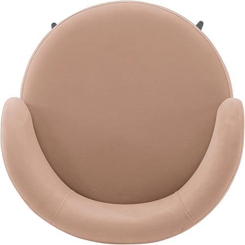 Miniatura 10 de Manhattan Comfort Kaya - Silla de comedor moderna de terciopelo con respaldo redondo plisado, acolchado de espuma de alta densidad y marco de madera