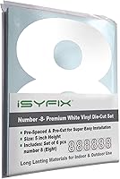 Vista 71 de iSYFIX - Calcomanías de vinilo blancas con número 0 (cero) - Juego de 6 unidades de 1.5 pulgadas autoadhesivas - Decalcomanías premium troqueladas