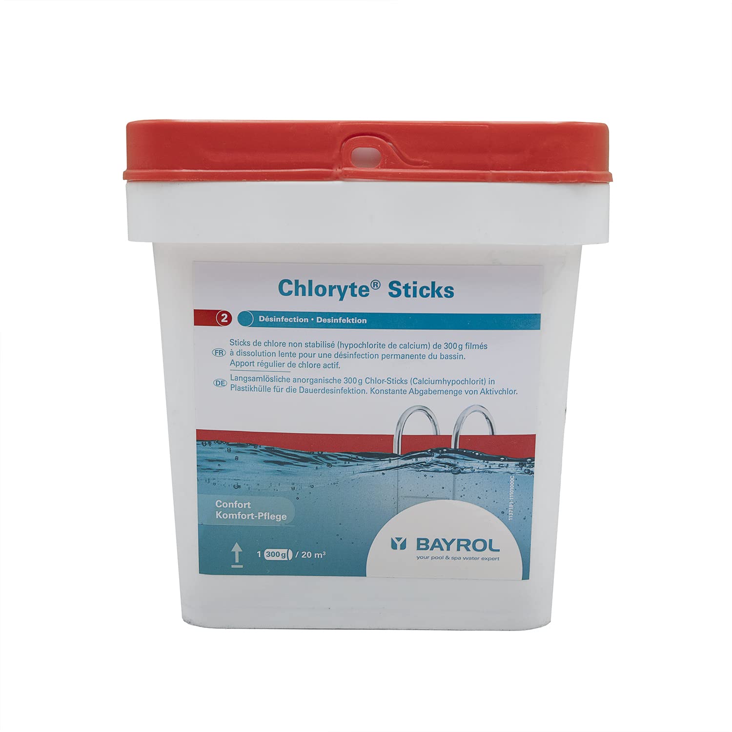 BAYROL CHLORYTE Sticks - 4,5kg | Chlore Lent Non Stabilisé - Désinfection Régulière - Hypochlorite de Calcium à Dissolution Lente + 10 Tests HPS OFFERTS 6 en 1