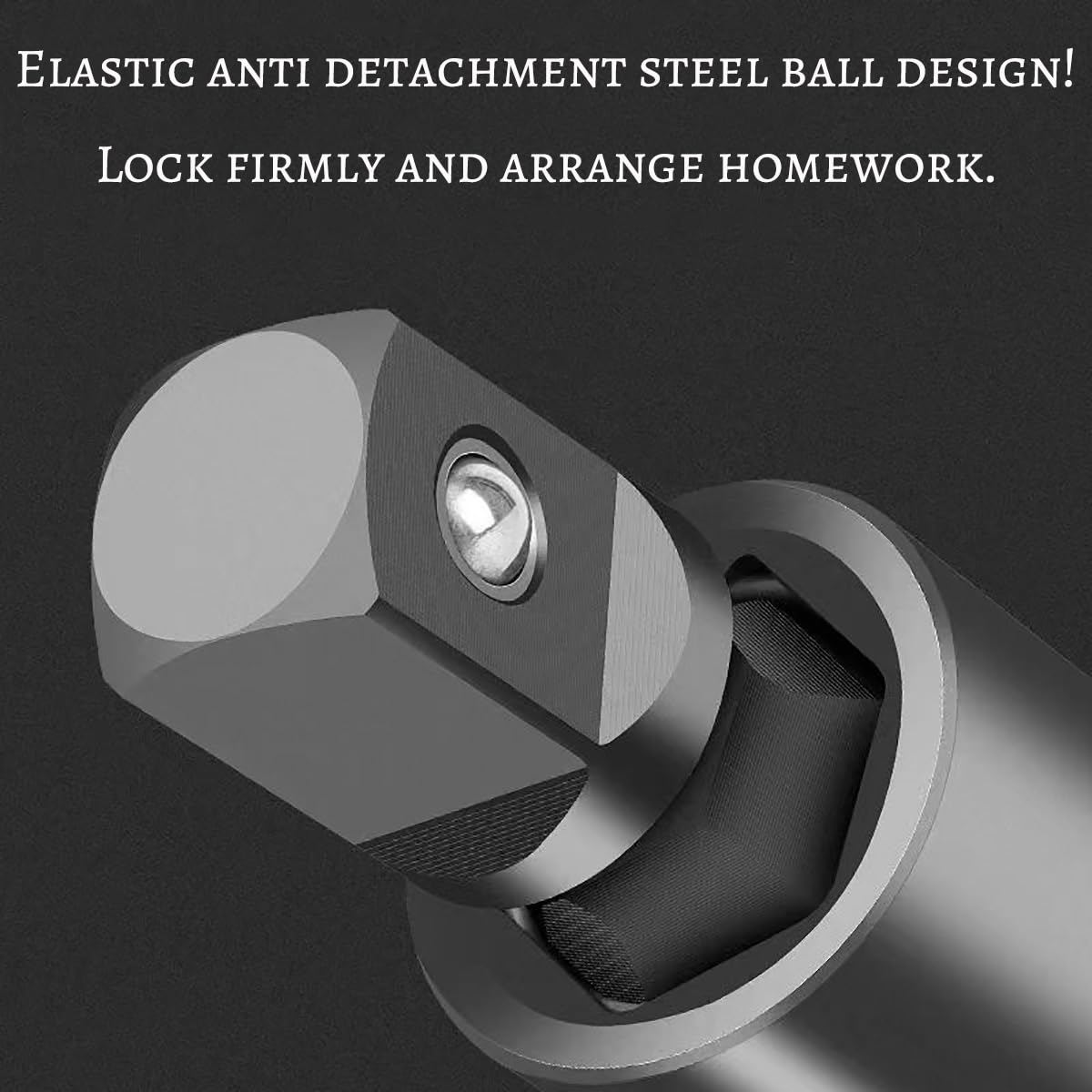 Universalgelenk-Steckschlüssel 1/2 Zoll – Schwenkbarer Adapter Für Stecknüsse, Schwarz, Aus Robustem Stahl