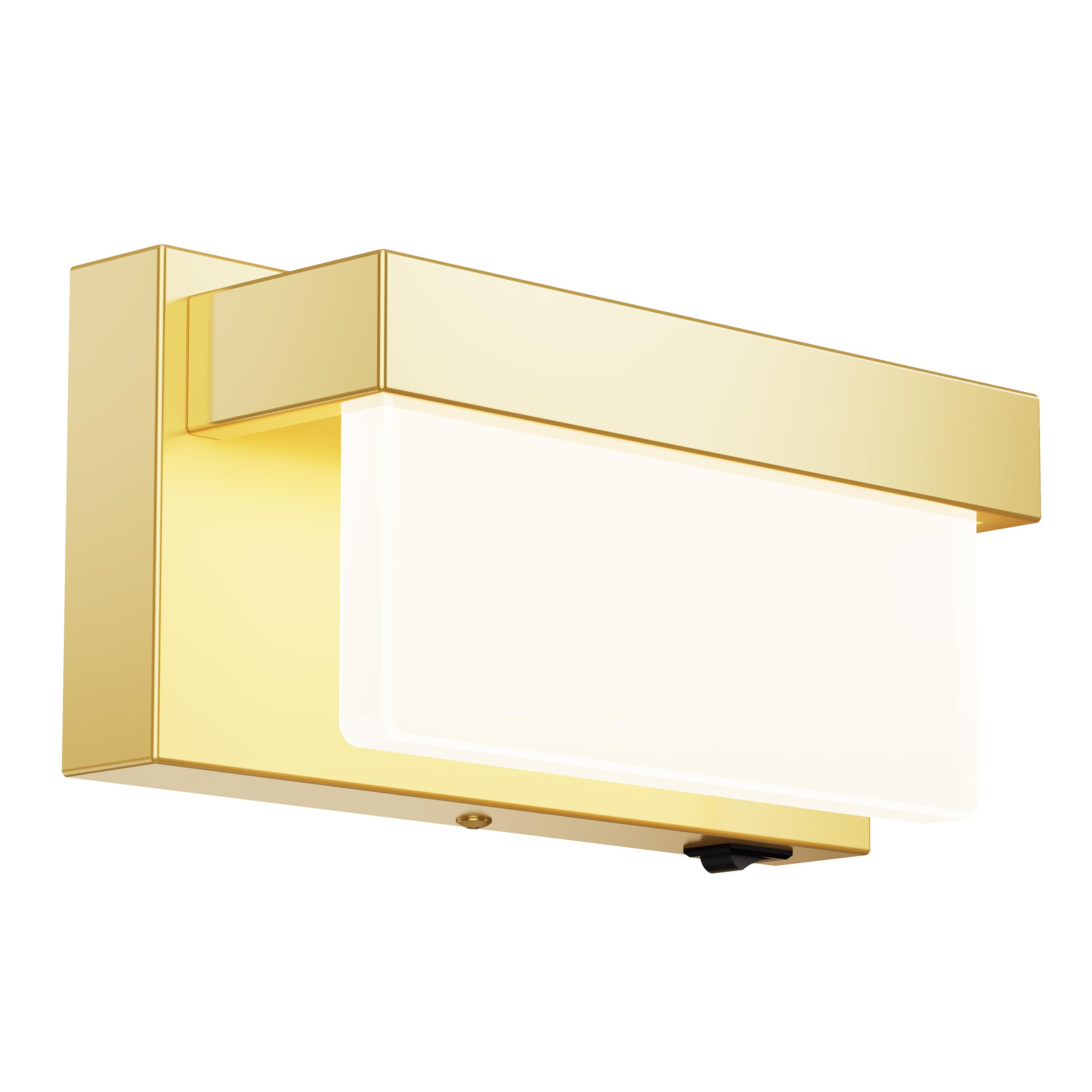 Wall Sconce Gold Wall Light with On/Off Switch 8 inch LED Wall Lamp Acrylic Lampshade 4000K Sconce Wall Lighting