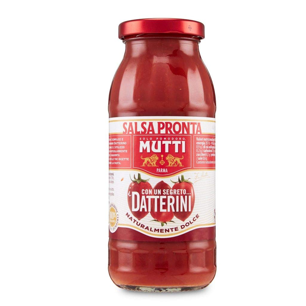 Mutti Salsa Pronta Pomodoro Datterini - Salsa de tomate (6 unidades, 100% italiana, 300 g)