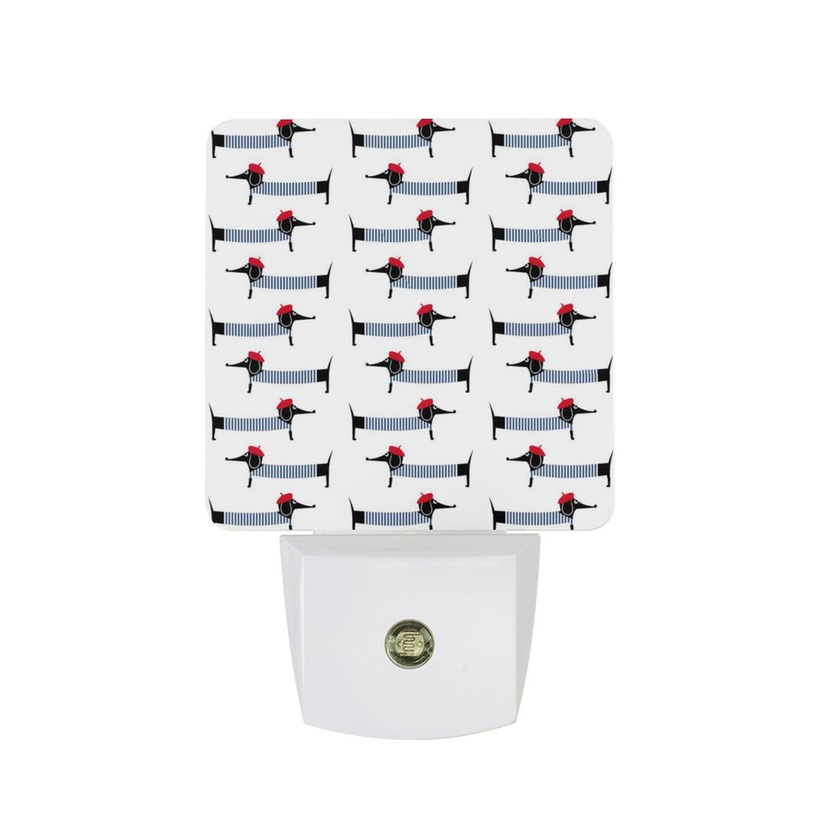 Nqrxadcrt Style Cute Cartoon Dachshund Night Light Plug In Wall Lights Bedside Lamp Bedrooms Home Hallways Decoration
