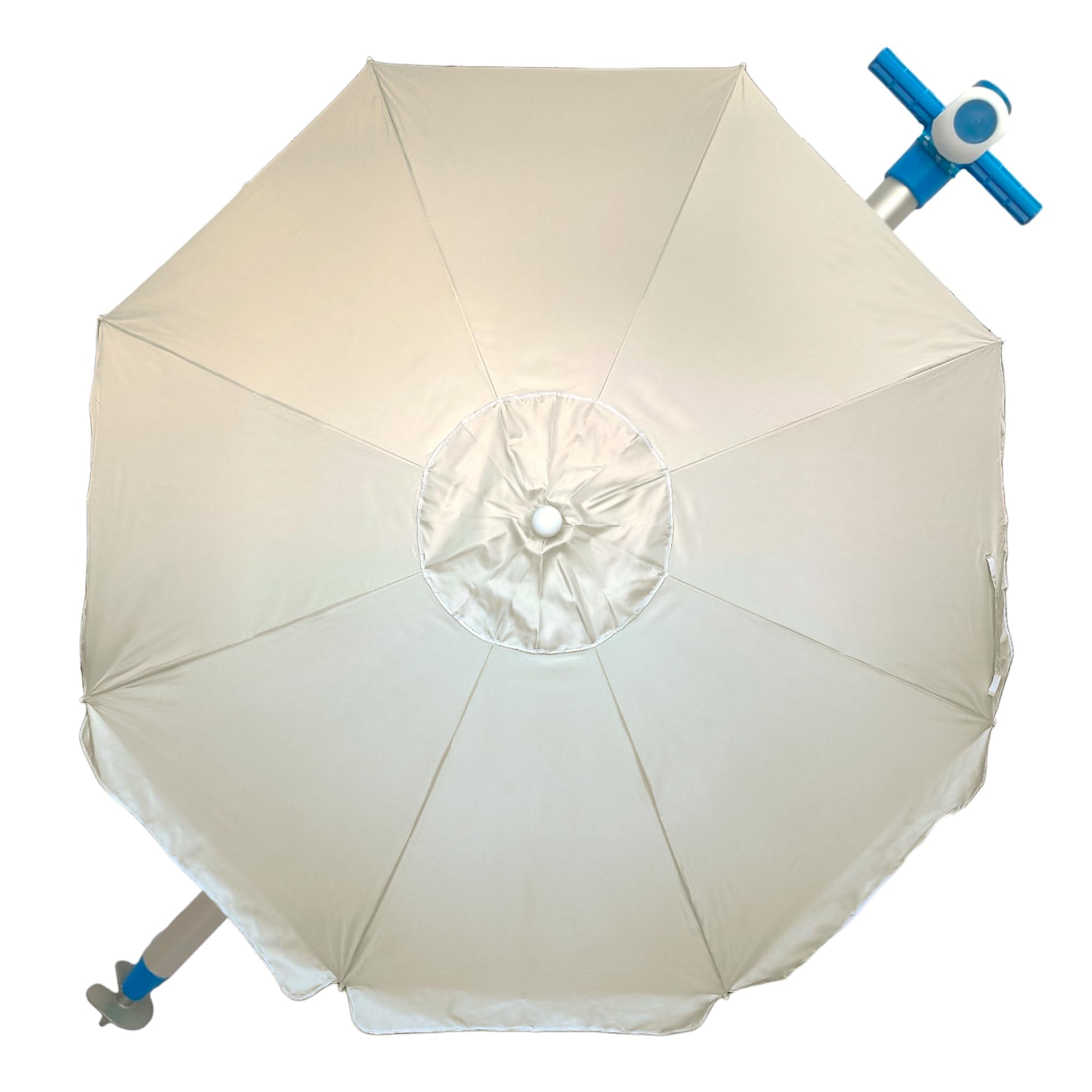 Pincho Sombrilla playa grande Ø240 cm, antiviento hasta 35km/h, protección uv 50, materiales de calidad, tubo de aluminio, 8 varillas de fibra de vidrio, palo reclinable, incluye bolsa de transporte