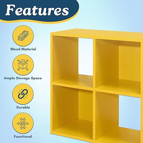 Miniatura 99 de Kings Brand Furniture - Katelyn - Estantería abierta de 4 cubos, organizador de almacenamiento de juguetes para niños (verde)