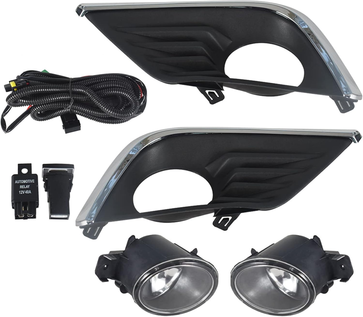 2-Pack Front Bumper Fog Lights Assembly with Bulbs and Switch Wiring Kit Replacement for Replacement for Altima 2016-2018 - Image 6