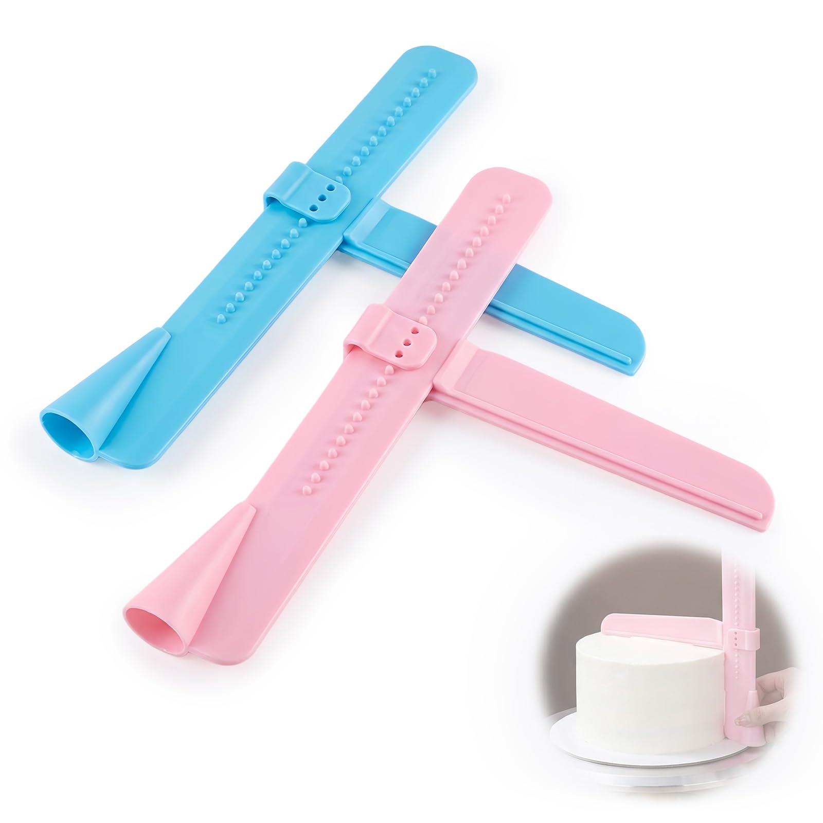 Nevoluxer Tortenspachtel & Tortenschaber Set, 2pcs Einstellbare DIY Backen Dekorieren Werkzeuge Auftragen von Zuckerguss, Creme auf Kuchen, Ideal für Fondant-Arbeiten und Kuchendekoration