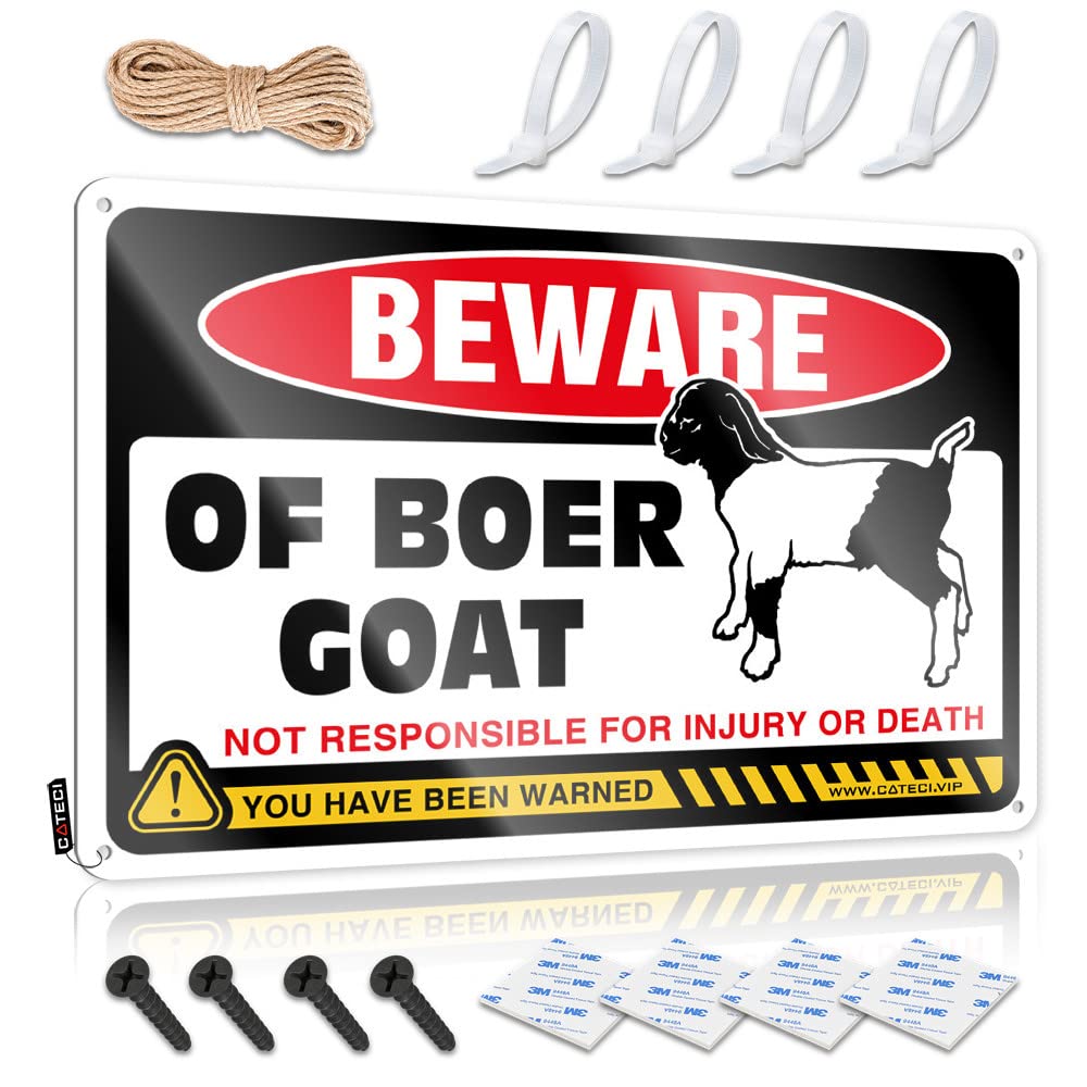 Vintage Signs Metal Beware Of Boer Goat Tin Sign Funny Bar Decor Funny Signs For Home Decor